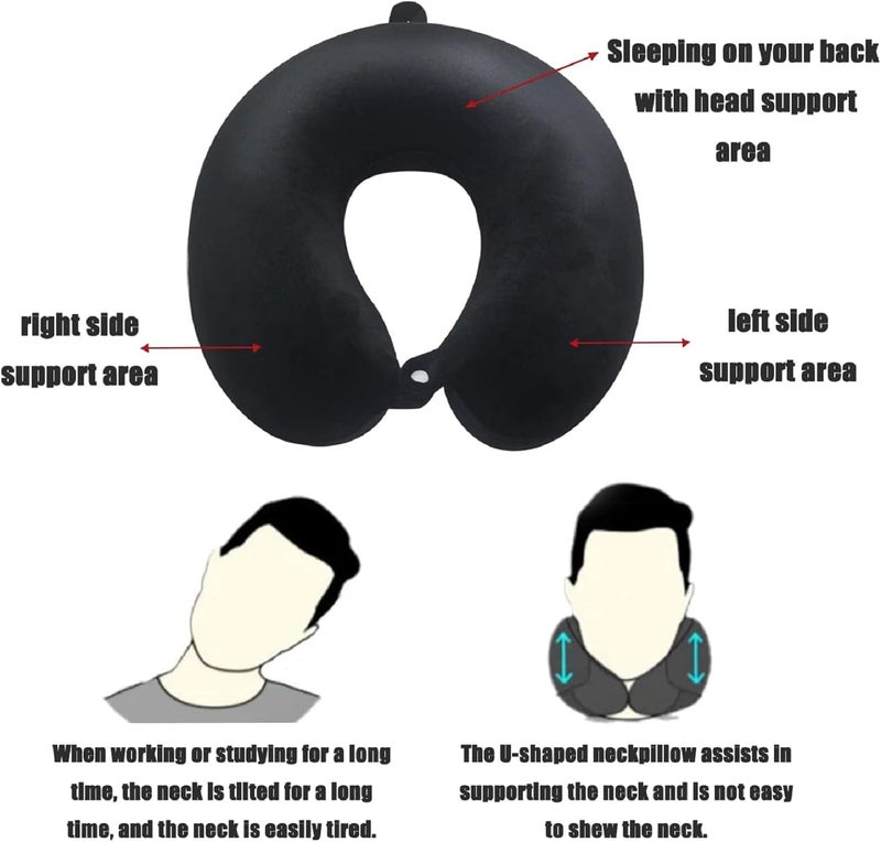 PumPum Memory Foam Travel PillowBlack - Image 4