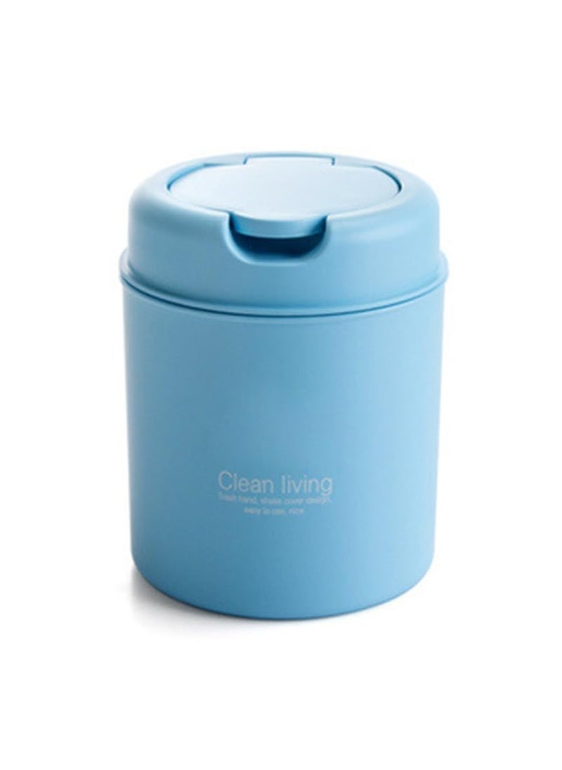 Clean Living Mini Desk Trash Can with Lid, Small Desktop Countertop Waste Basket Garbage Bin for Office Bathroom Vanity, Tabletop or Coffee Table Kitchen Storage (Blue)  - Image 1