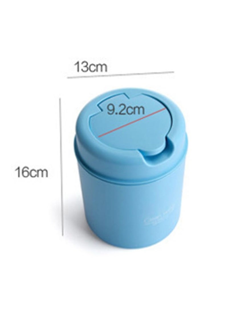 Clean Living Mini Desk Trash Can with Lid, Small Desktop Countertop Waste Basket Garbage Bin for Office Bathroom Vanity, Tabletop or Coffee Table Kitchen Storage (Blue)  - Image 3