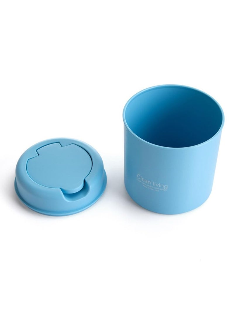 Clean Living Mini Desk Trash Can with Lid, Small Desktop Countertop Waste Basket Garbage Bin for Office Bathroom Vanity, Tabletop or Coffee Table Kitchen Storage (Blue)  - Image 4