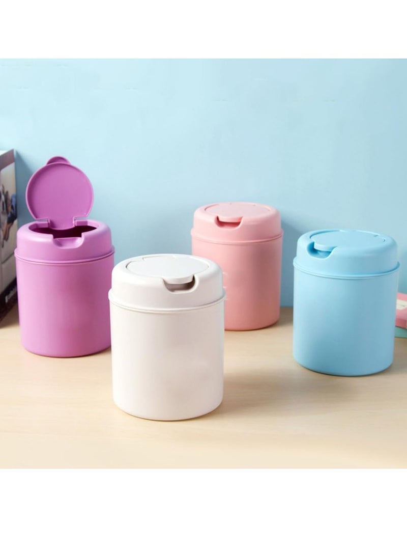 Clean Living Mini Desk Trash Can with Lid, Small Desktop Countertop Waste Basket Garbage Bin for Office Bathroom Vanity, Tabletop or Coffee Table Kitchen Storage (Blue)  - Image 5