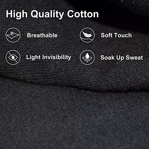 SIXDAYSOX Black No Show Socks Women 4 Pairs Super Invisible Rubber Heel Cotton Socks for Flats Loafer Socks Size 9-11(Black) - Image 3