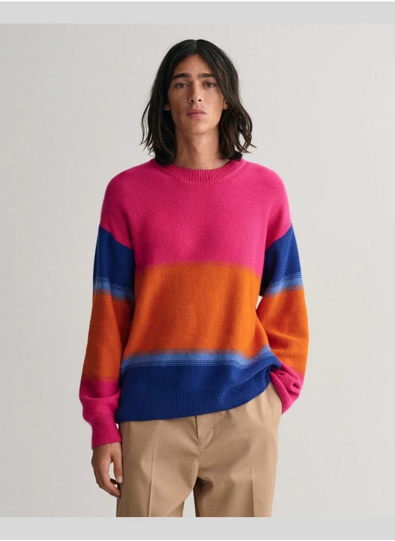 غانت Gant Degrade Striped Crew Neck Sweater