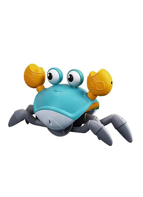 Electric Runaway Crab Crawling Crab Baby Toy with Music and LED Light Up Toddler Interactive Learning Development Toy with Automatically Avoid Obstacles For Babies, Toddlers and Kids