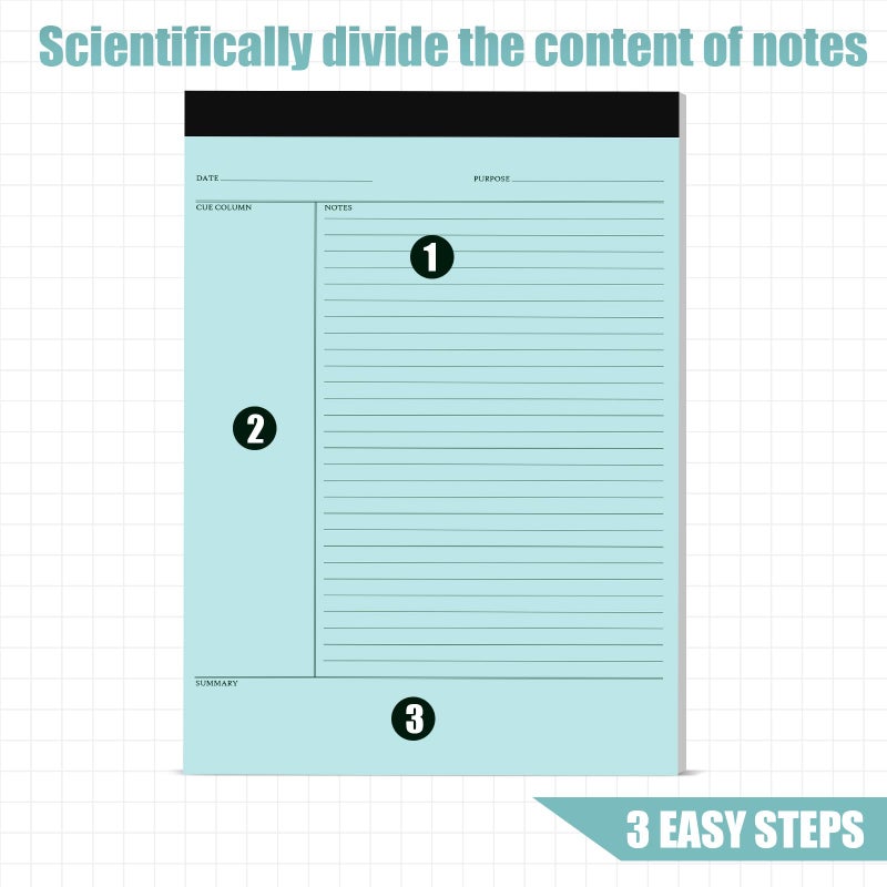 PerKoop 8 Pcs Writing Note Pads Notes System 8.5 x 11 Inches College Ruled Legal Pads Lined Paper Notebooks for Office School Teacher Students College Business, 45 Sheets Per Pad (Multicolor) - Image 2