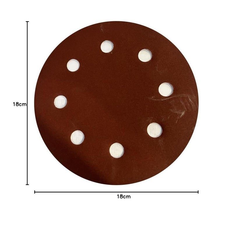 BUILDSKILL Premium Velcro Sanding Disc for BH02 Sander, Hook & Loop Sandpaper (Pack of 3), 180mm Diameter, Grit No 320 - Efficient 8 Hole Dust Extraction Pattern - Image 2