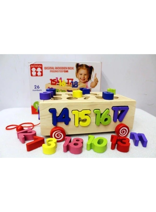 لعبة سحب صندوق الرسائل الخشبي - Image 2