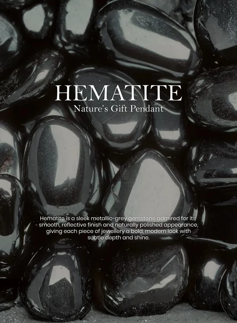 British Fossils قلادة هدية الطبيعة بالهيماتيت