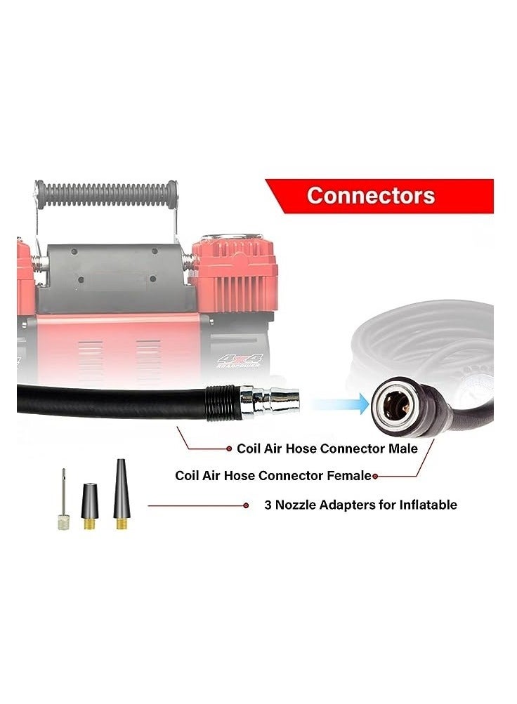 Organized Home Dual Cylinder Car Air Compressor Ultra Extreme 4x4 Tire Super Air Flow Portable 300 Litter-Mints 150 PSI 12V Tire Inflator for Car Truck Bicycle Other Inflatables  - Image 3