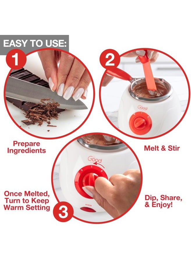 Good Cooking Electric Chocolate Melting Pot Set - Candy Making or Cheese Fondue Fountain Kit w 30+ Accessories- 7 Chocolate Mold Trays & Dipping Forks, Recipe Book- Appetizers, Desserts- Easter & Mother's Day Gift - Image 3