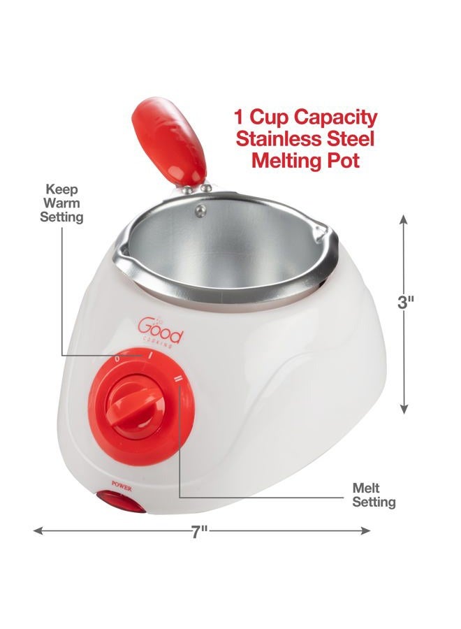 Good Cooking Electric Chocolate Melting Pot Set - Candy Making or Cheese Fondue Fountain Kit w 30+ Accessories- 7 Chocolate Mold Trays & Dipping Forks, Recipe Book- Appetizers, Desserts- Easter & Mother's Day Gift - Image 2