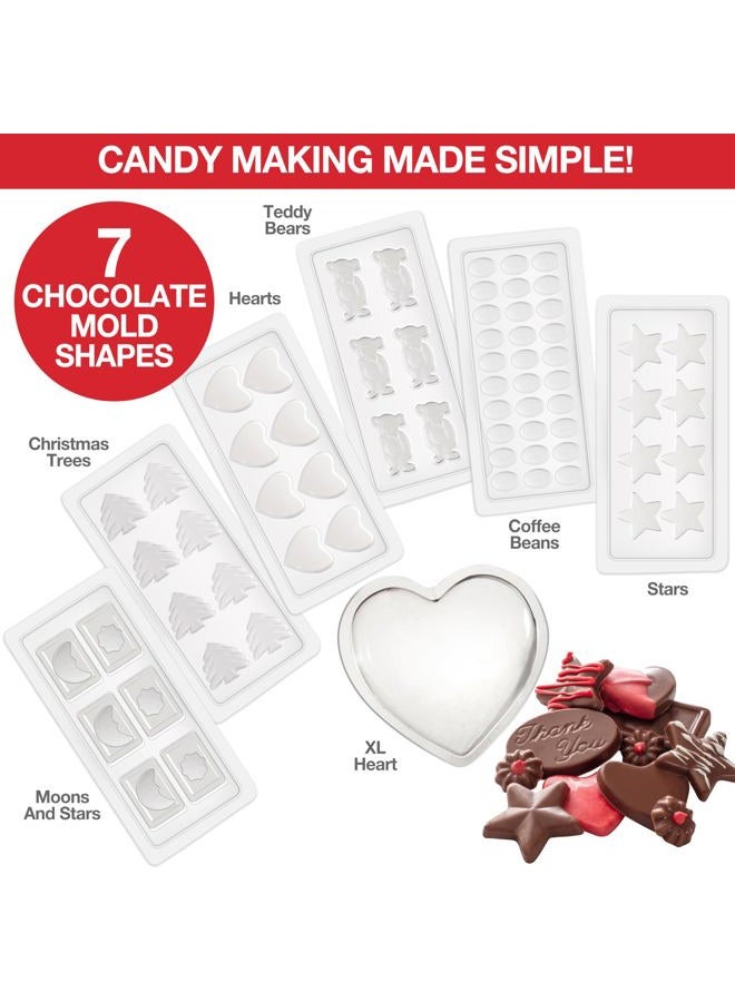 Good Cooking Electric Chocolate Melting Pot Set - Candy Making or Cheese Fondue Fountain Kit w 30+ Accessories- 7 Chocolate Mold Trays & Dipping Forks, Recipe Book- Appetizers, Desserts- Easter & Mother's Day Gift - Image 4
