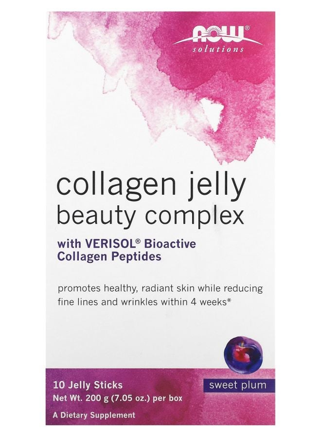 now Solutions Collagen Jelly Beauty Complex Sweet Plum 10 Jelly Sticks 0.705 oz (20 g) Each