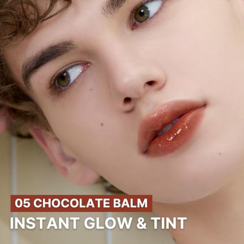 AOU GLOWY TINT BALM Tinted Lip Balm with Natural Gloss Instant Hydration for Chapped Lips 0.12Oz (05 Chocolate Balm) - Image 3