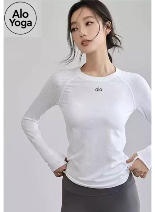Alo Yoga Long-Sleeve Yoga Top for Fall & Winter – High-Stretch Breathable Athletic Shirt for Running, Yoga & Gym Workouts - Image 1