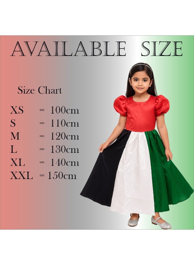 المنزل الذكي هوم سمارت فستان بنقشة علم اليوم الوطني للبنات احتفلي باليوم الوطني لدولة الإمارات العربية المتحدة بأناقة الزي الوطني لدولة الإمارات العربية المتحدة للمناسبات الوطنية الاحتفالية - Image 2