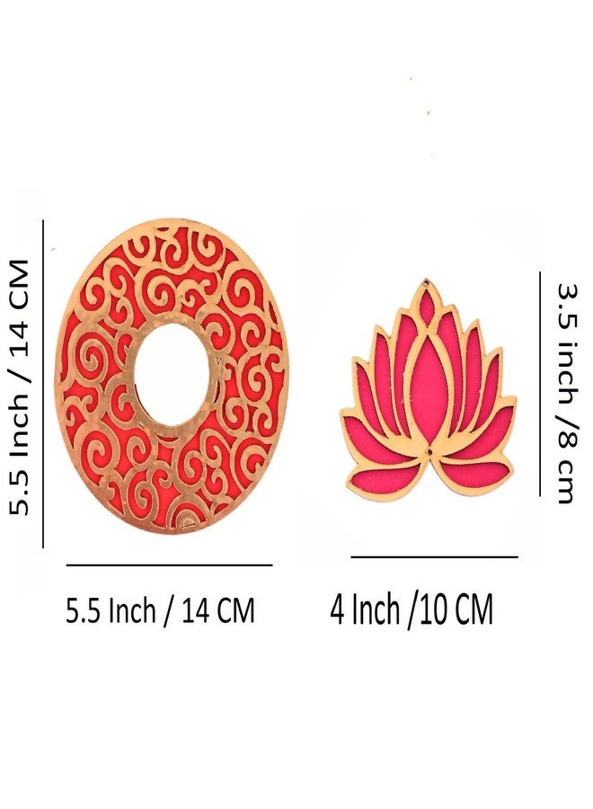 CRAFTAM Decorative MDF Cutting Lotus Tea Light Candle Holder Set for Home Décor | Diwali Decoration, Pooja, Festive Lighting & Gift Item - Set of 6 - Image 4