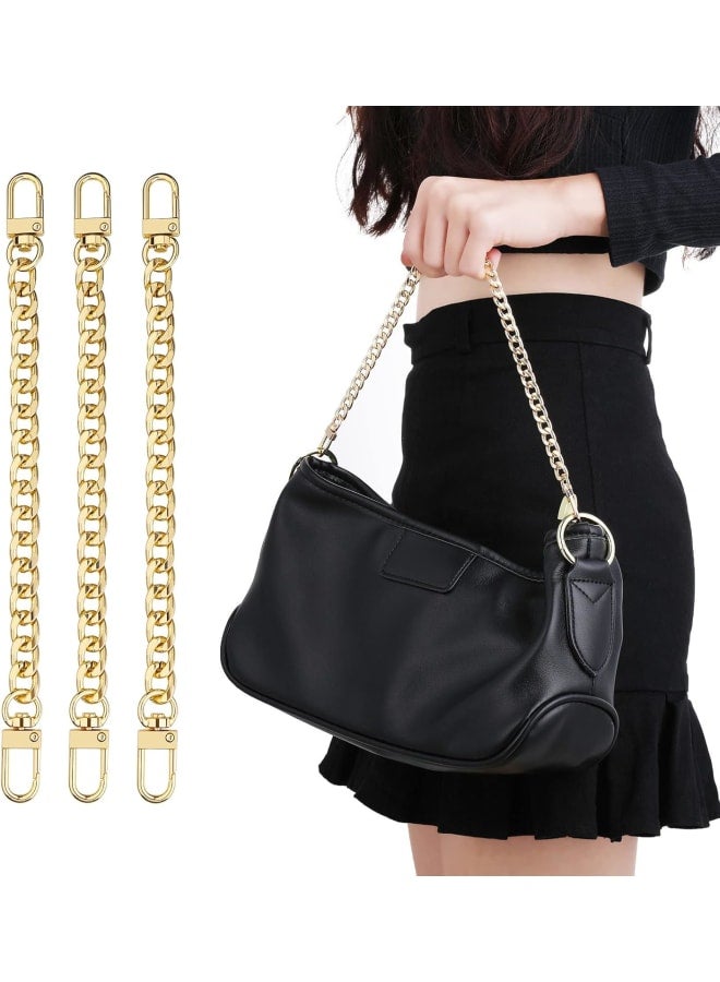 Prasacco 3 Pieces Purse Chain with Metal Buckles,20CM Gold Short Bag Chain Bag DIY Purse Making Replacement Strap Handbag Purse Strap Extender for Wallet Clutch Shoulder Bag  - Image 1