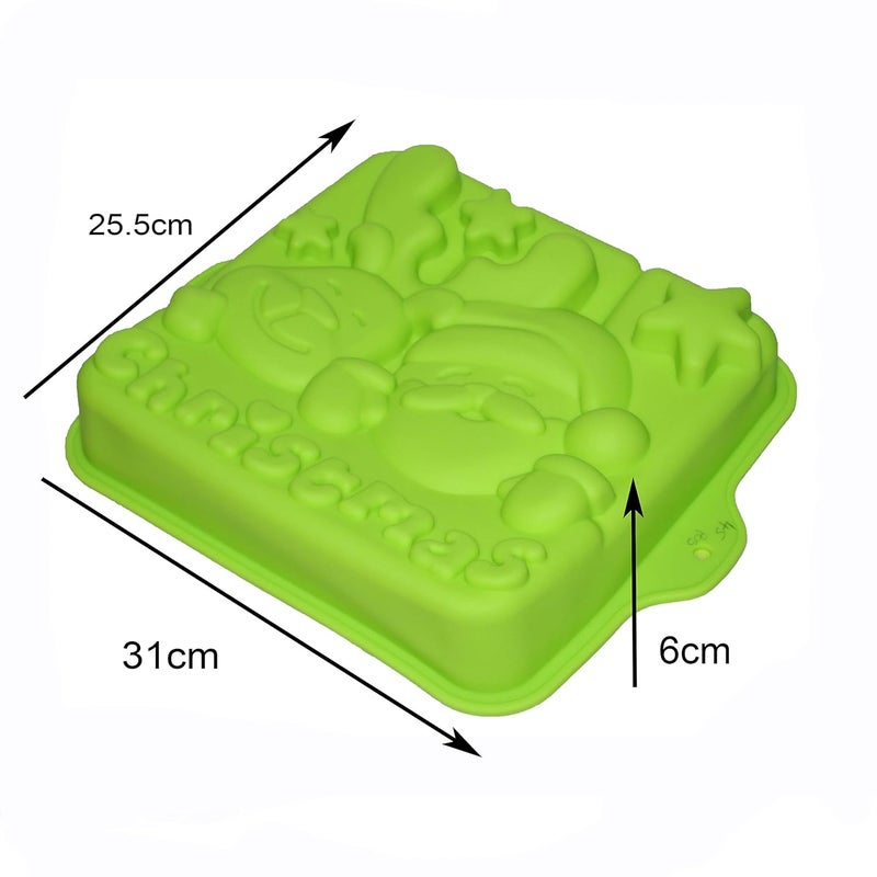 JADES Christmas Themed Cake Mould Santa Reindeer Green - Image 4