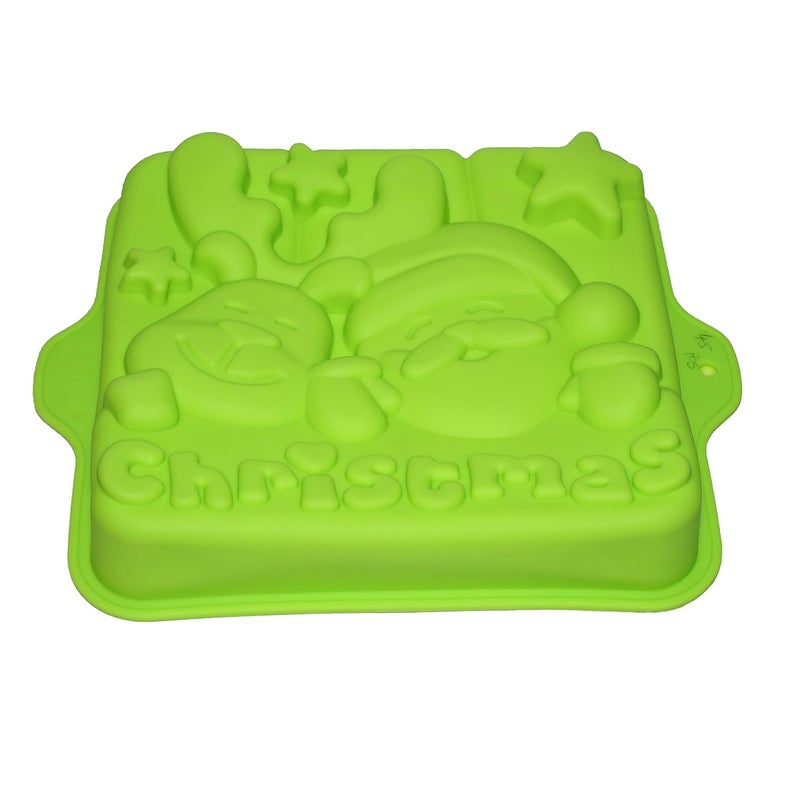JADES Christmas Themed Cake Mould Santa Reindeer Green - Image 1