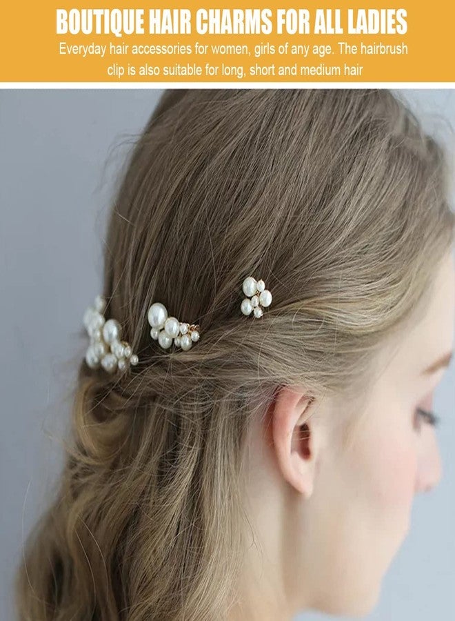 Kyraton Pearl Hair Combs 5pc Set, Women Wedding Faux Pearl Juda Hair Pins, Elegant Hair Accessories For Bridal Women, Hair Juda Pins For Girls, Stylish Bun Pins For Brides, Clips Hair Bun Clip - Image 5