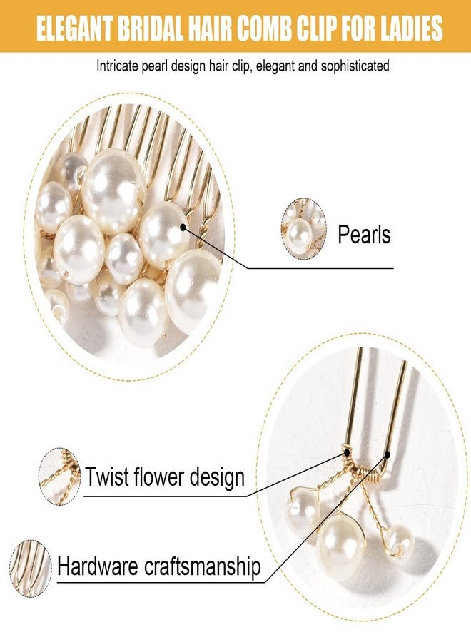 Kyraton Pearl Hair Combs 5pc Set, Women Wedding Faux Pearl Juda Hair Pins, Elegant Hair Accessories For Bridal Women, Hair Juda Pins For Girls, Stylish Bun Pins For Brides, Clips Hair Bun Clip - Image 3