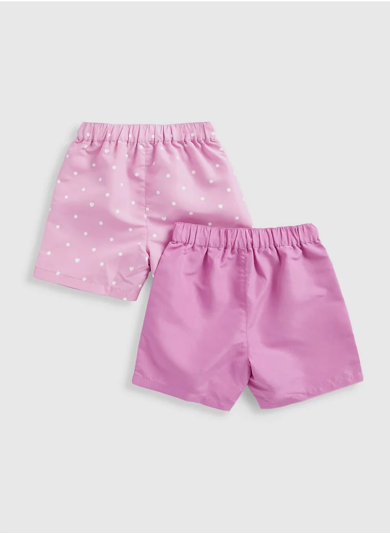 mothercare Pink Board Swim Shorts - 2 Pack