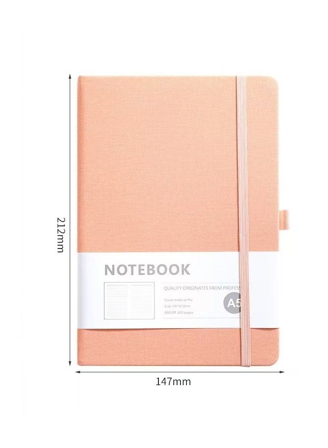 Generic A5 PU Leather Hardcover Notebook for Writing, Business Work,Travel,School,College, 5.5 x 8.3 inch, 200 Pages Classic College Ruled Journals Notepad.(PINK)  - Image 1