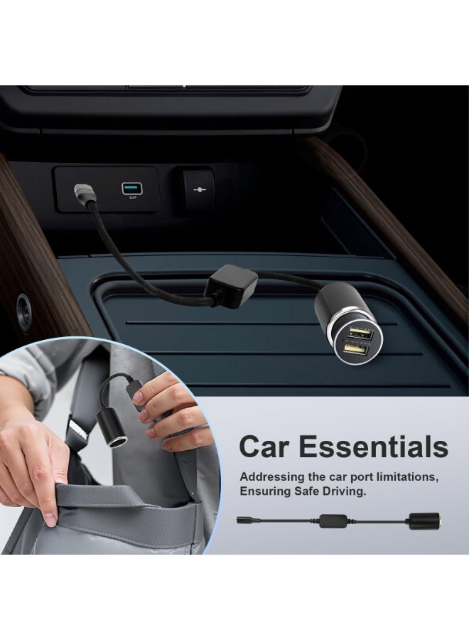 OSHIMA USB C to 12V Adapter, USB C to 12V Cigarette Lighter Adapter, Type C Male to Cigarette Lighter Socket Female Cable, Cable for Car Led Light Strips - Image 5