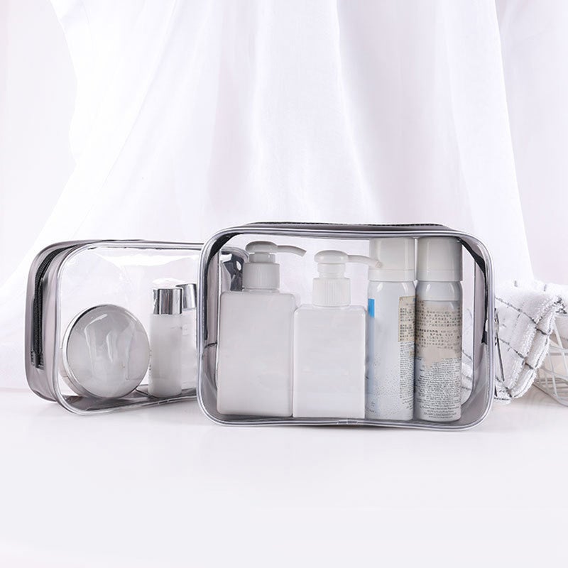 1 Set 3pcs Transparent Makeup Bag Toiletry Bag for Women (Large Medium Small) - Image 3