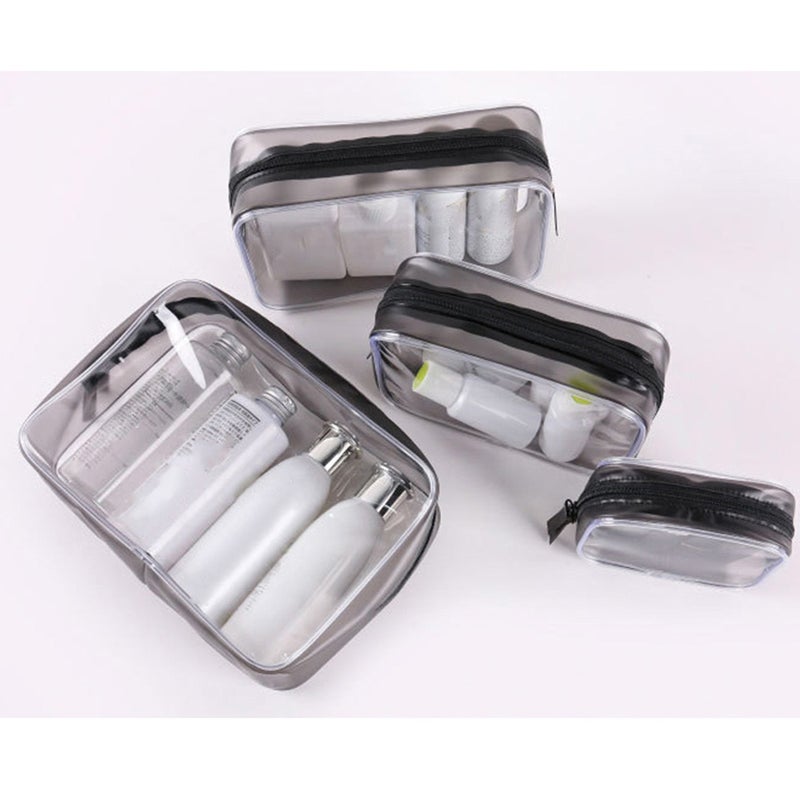 1 Set 3pcs Transparent Makeup Bag Toiletry Bag for Women (Large Medium Small) - Image 1