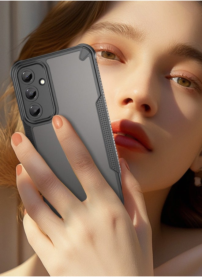 RUGGED SHIELD Samsung Galaxy A16 Cover, Four Corners Airbag Shockproof Drop Proof Case, 360° Full Protection, Side Anti-Slip Strips, Slim Frosted Phone Case for Samsung Galaxy A16 5G/4G, Black  - Image 2