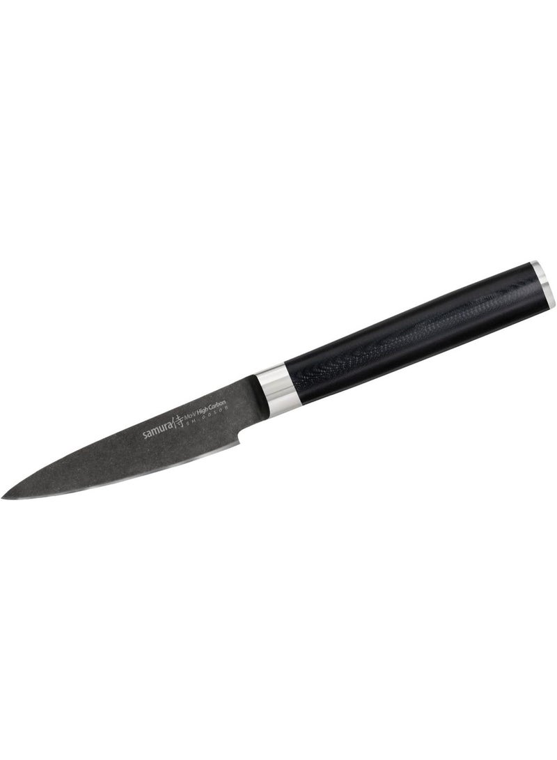 Samura MO‑V Stonewash Paring Knife 3.5 inch | AUS‑8 Japanese Steel, 58–59 HRC | G‑10 Handle with Steel Bolster | Small Kitchen Knife for Fruit, Vegetables & Precision Prep | Corrosion Resistant - Image 1