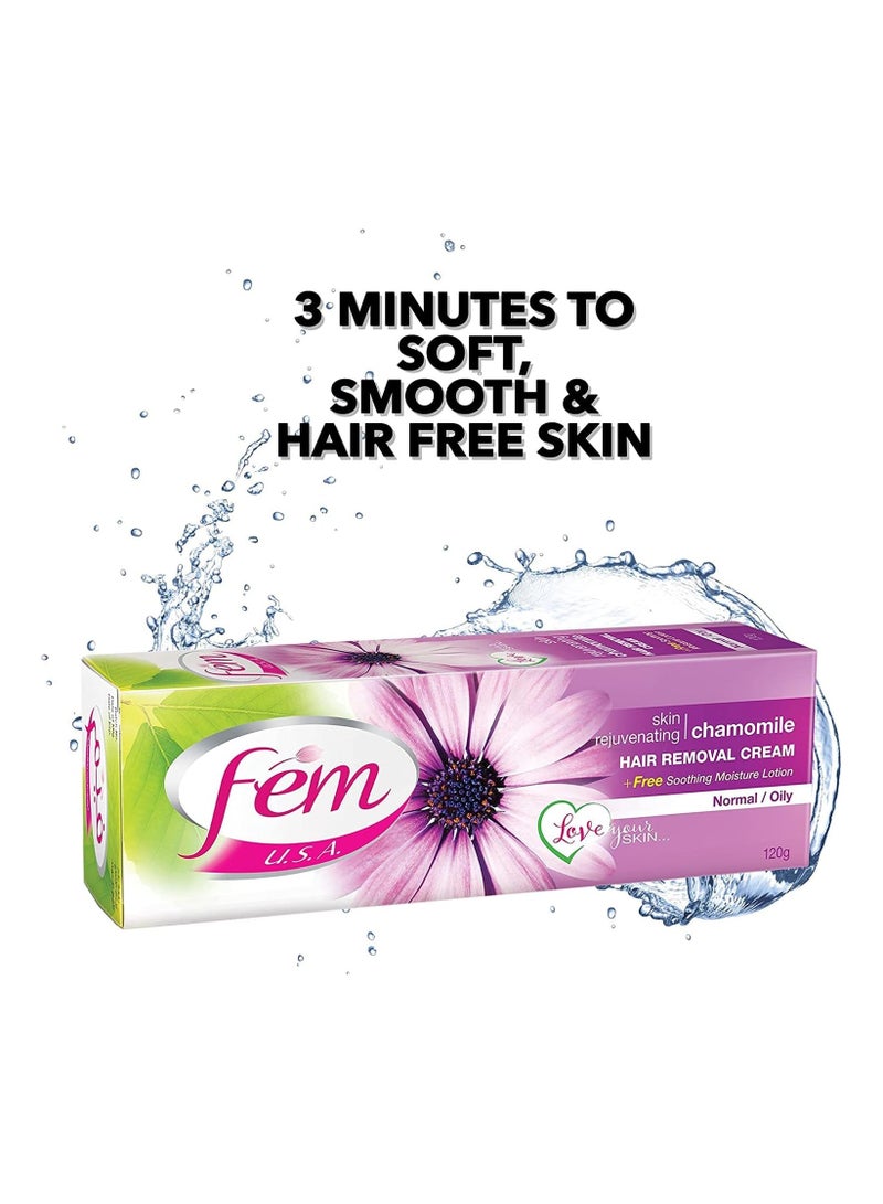 فيم كريم إزالة الشعر من فيم يو اس ايه، بالبابونج المجدد لتجديد البشرة مع لوشن العناية بالبشرة وموازنة درجة الحموضة، عبوة من قطعتين، 120 جرام - Image 3