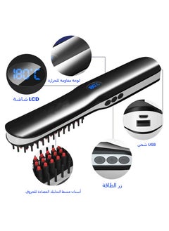 General Wireless Rechargeable Hair Straightener Brush Lightweight and Portable Ceramic Negative Ion Beard Comb Straight Rechargeable Hair Straightener USB  - Image 2