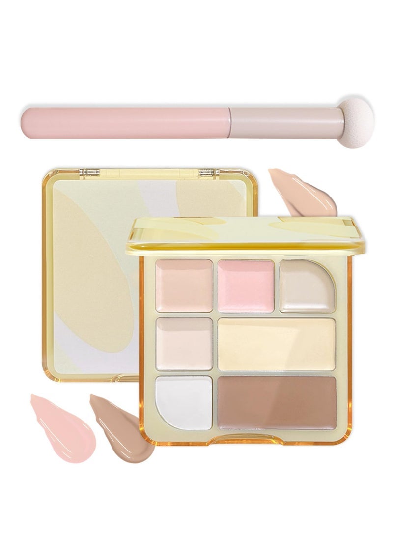 Captaintech Contour Palette,Concealer Cream Contour Makeup Palette,Contouring Foundation Highlighting Makeup Kit with Brush - Image 1