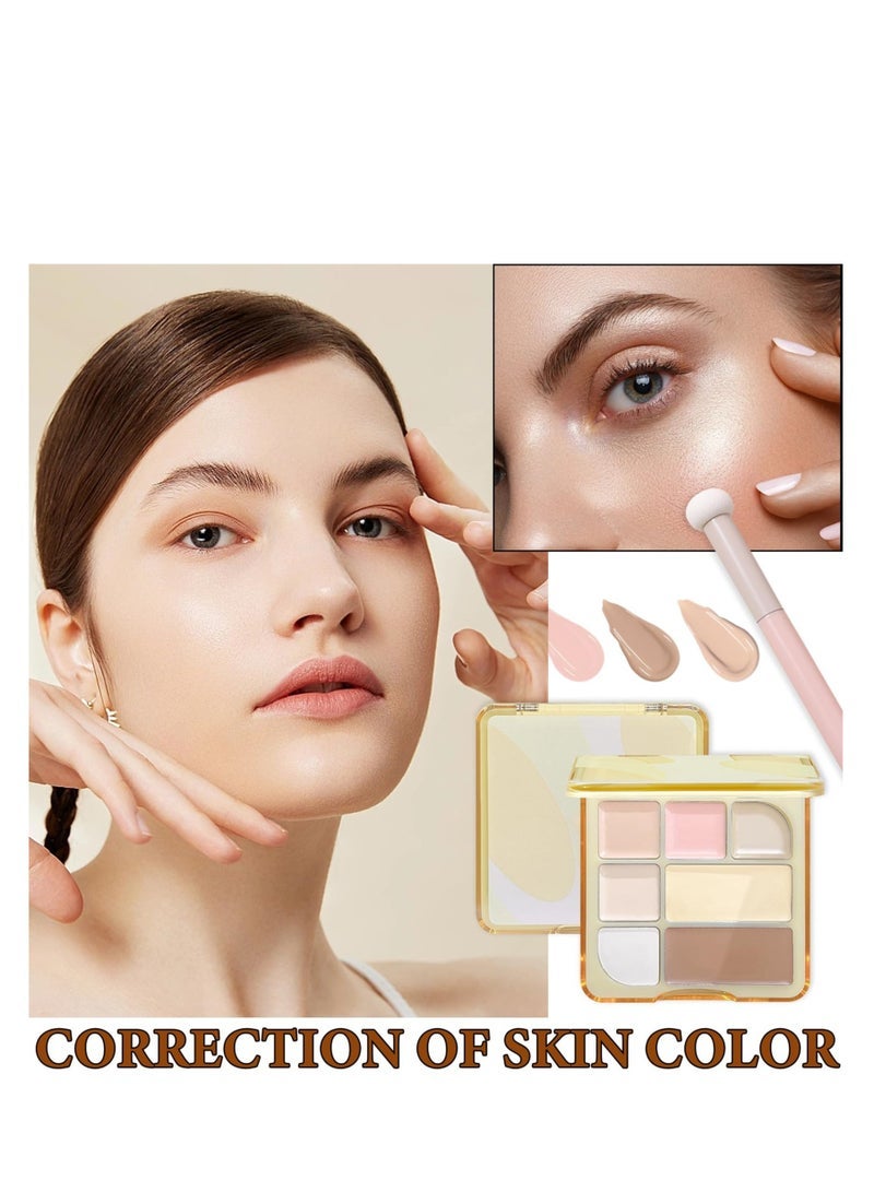 Captaintech Contour Palette,Concealer Cream Contour Makeup Palette,Contouring Foundation Highlighting Makeup Kit with Brush - Image 3