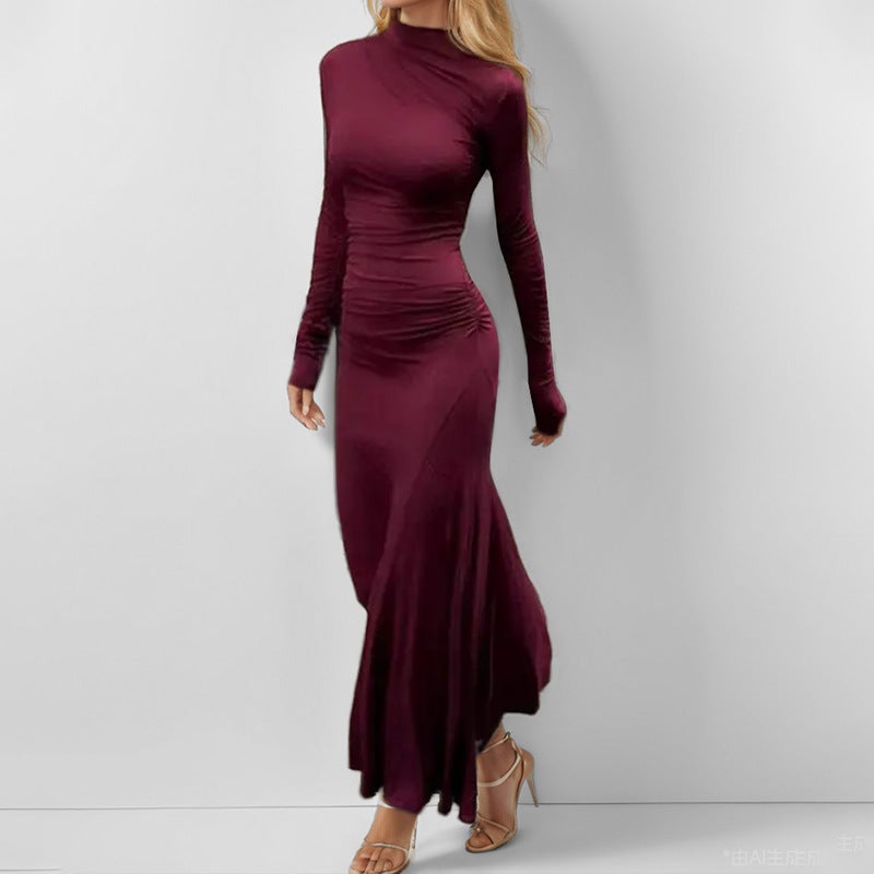 Women's Fitted Pleated Dress - Image 2