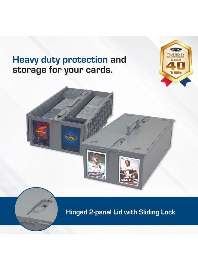 BCW Collectible Card Bin - (2-Pack, Gray) | Holds up to 1600 Cards | Plastic Storage Box for Pokémon, MTG & Sports Cards - Image 2