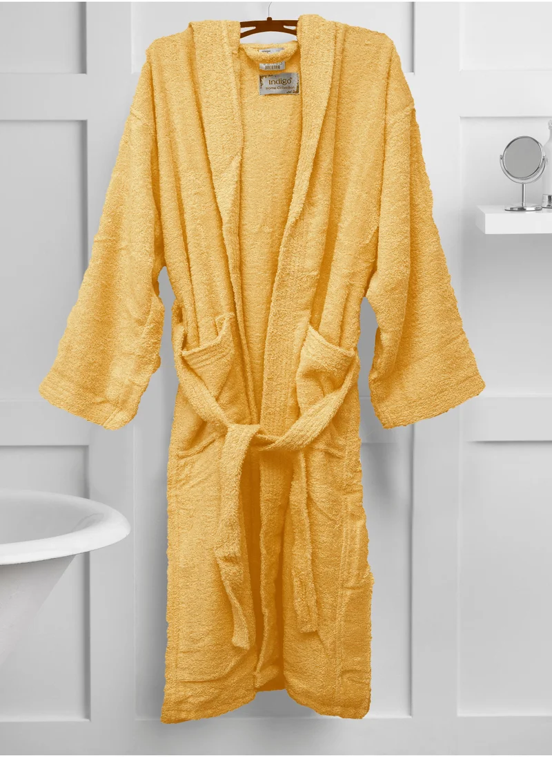 Bliss Casa Unisex Hooded Bathrobe - 100% Cotton, Super Soft, Highly Absorbent Bathrobes For Women & Men- Perfect for Everyday Use