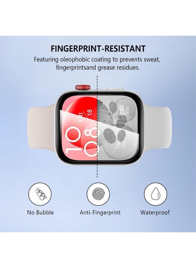 Screen Protector for Huawei Watch Fit 3, 3D Curved Soft Edge Protective Film [Anti-Scratch] [Bubble Free] [Ultra Shatterproof] [High Sensitive] (Not Glass) - Image 4