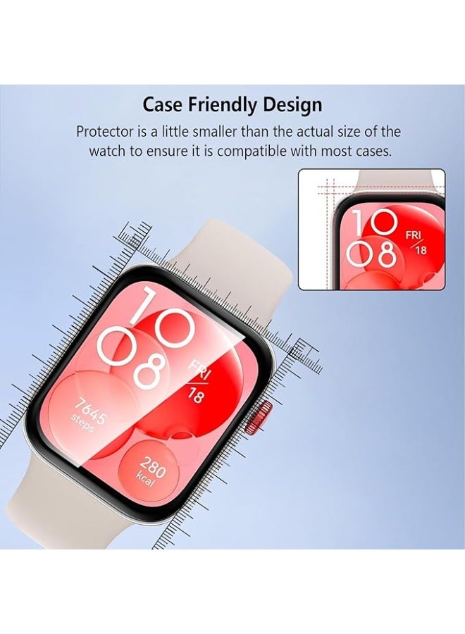 Screen Protector for Huawei Watch Fit 3, 3D Curved Soft Edge Protective Film [Anti-Scratch] [Bubble Free] [Ultra Shatterproof] [High Sensitive] (Not Glass) - Image 3