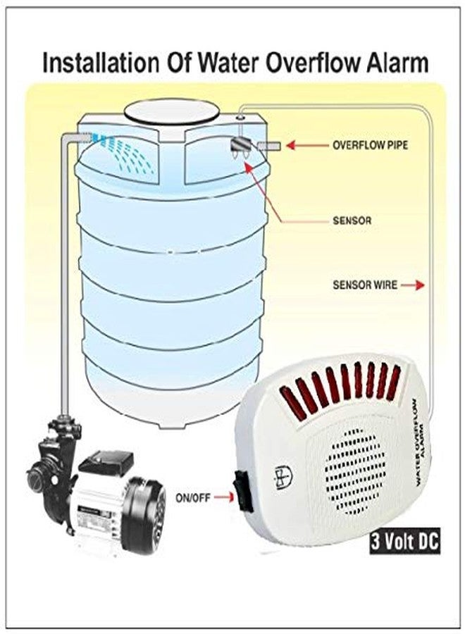 Tool Point Plastic DC Water Tank Overflow Alarm UW-01 DC (Medium, White) - Image 5