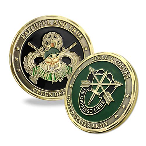 Woerda United States Army Special Forces Challenge Coin Faithful and True Green Beret Challenge Coin - Image 1