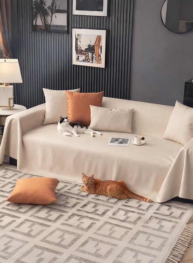 مناسب لجميع المواسم غطاء كنب غطاء كنب مقاوم للماء والغبار متوفر حجم كبير مناسب لمجموعة تغطية كنب على شكل حرف L قماش تقني ناعم قابل للغسل - Image 2