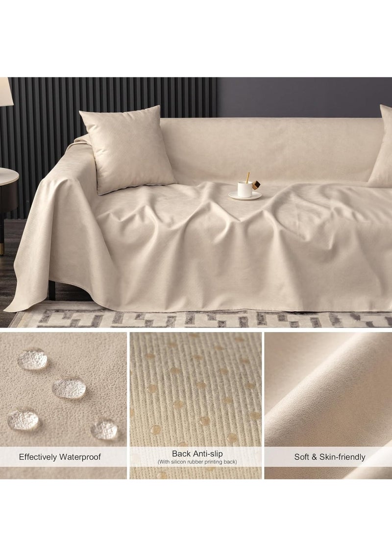 مناسب لجميع المواسم غطاء كنب غطاء كنب مقاوم للماء والغبار متوفر حجم كبير مناسب لمجموعة تغطية كنب على شكل حرف L قماش تقني ناعم قابل للغسل - Image 4