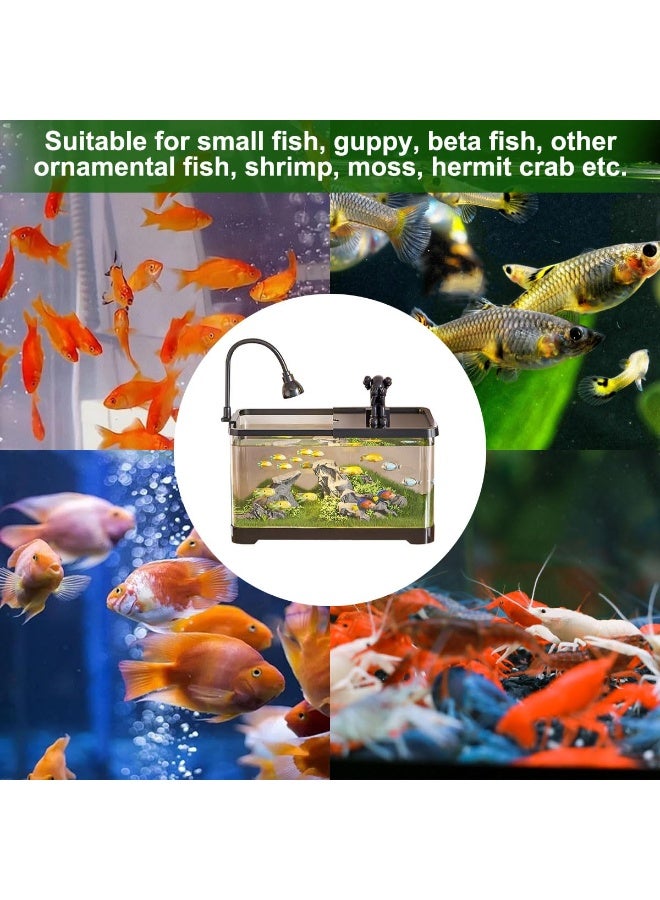 Fish Tank, Small Aquarium Kit，Equipped with Self-Cleaning Fish Tank Pump and Water Grass Light, Suitable for Beginners, Transparent Plastic Fish Tank, Suitable for Fighting Fish, Goldfish, and Turtles(Medium Size) - Image 2