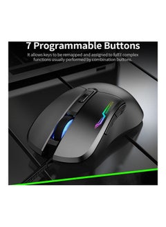 نيبمينينت ماوس ألعاب سلكي بإضاءة متعددة الألوان RGB مع 4 مستويات نقطة لكل بوصة قابلة للتعديل  - Image 3
