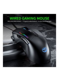 نيبمينينت ماوس ألعاب سلكي بإضاءة متعددة الألوان RGB مع 4 مستويات نقطة لكل بوصة قابلة للتعديل  - Image 4