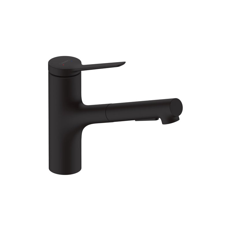 hansgrohe Zesis Black SingleHandle Kitchen Faucet Kitchen Faucets with Pull Out Sprayer Faucet for Kitchen Sink Matte Black 74800671